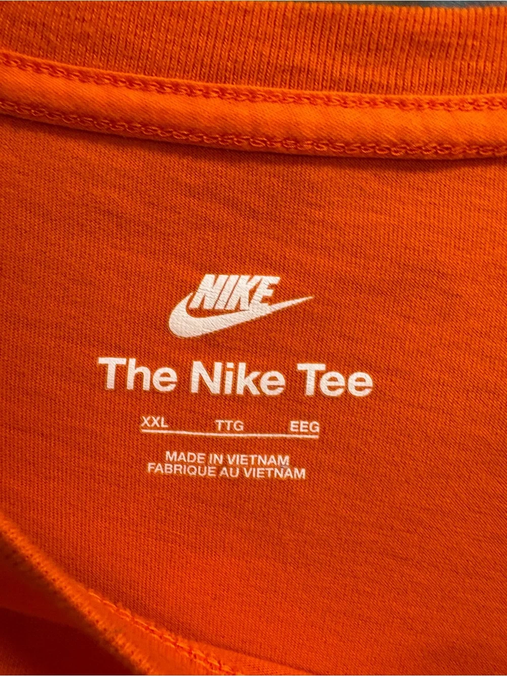Nike Bright Orange Short Sleeve Crew T-Shirt with White Logo